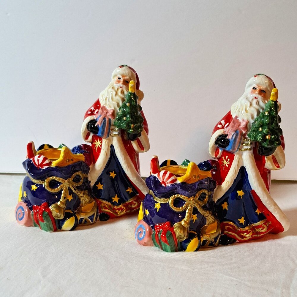 Signature Home Collection's Santa and Toy Bag, Tapered Candle Holder, set of 2
